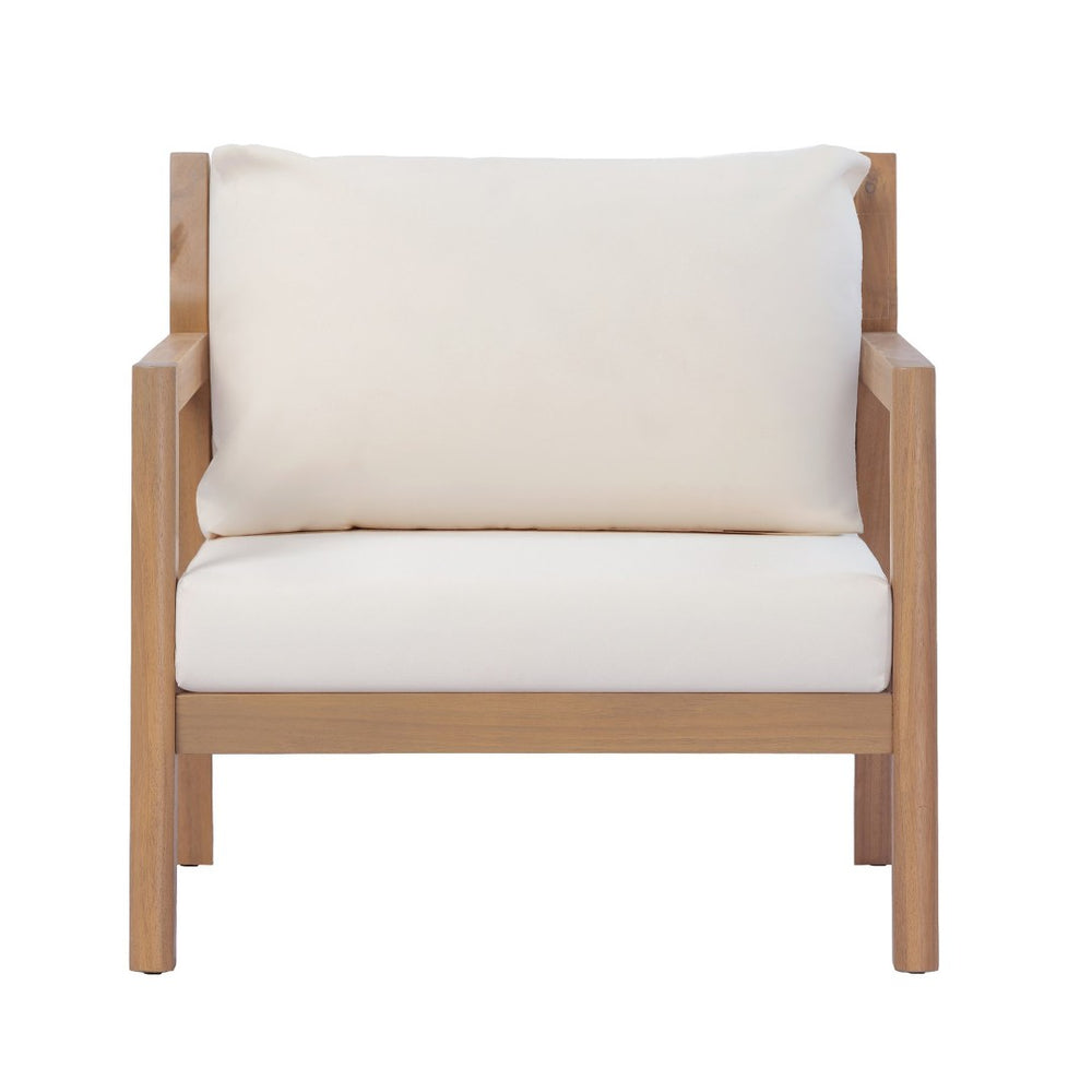 English Elm Pablo Outdoor Acacia Wood Arm Chair with Water Resistant Upholstery for Patio N776P409031W