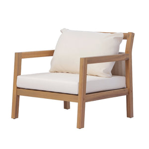 English Elm Pablo Outdoor Acacia Wood Arm Chair with Water Resistant Upholstery for Patio N776P409031W