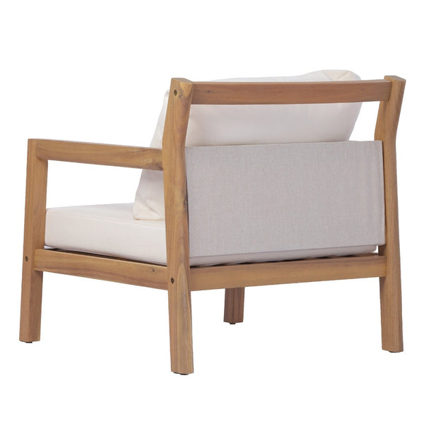 English Elm Pablo Outdoor Acacia Wood Arm Chair with Water Resistant Upholstery for Patio N776P409031W
