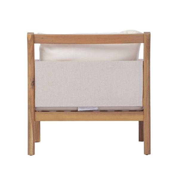 English Elm Pablo Outdoor Acacia Wood Arm Chair with Water Resistant Upholstery for Patio N776P409031W