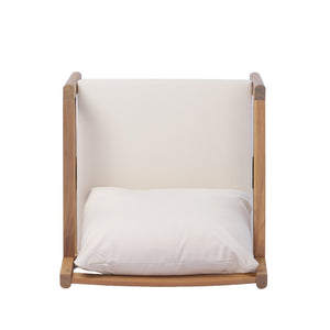 English Elm Pablo Outdoor Acacia Wood Arm Chair with Water Resistant Upholstery for Patio N776P409031W