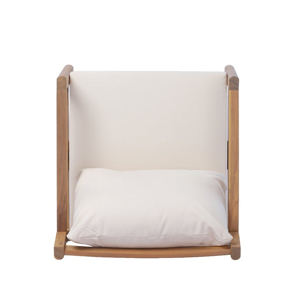 English Elm Pablo Outdoor Acacia Wood Arm Chair with Water Resistant Upholstery for Patio N776P409031W