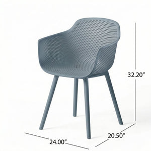 English Elm Lotus Outdoor Dining Chairs Set of 2 Geometric Perforated Weather Resistant Patio N776P417868G
