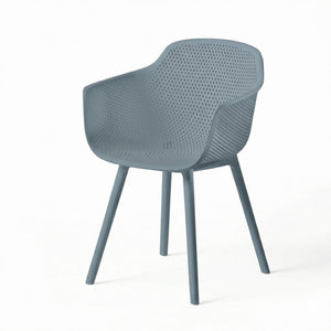 English Elm Lotus Outdoor Dining Chairs Set of 2 Geometric Perforated Weather Resistant Patio N776P417868G