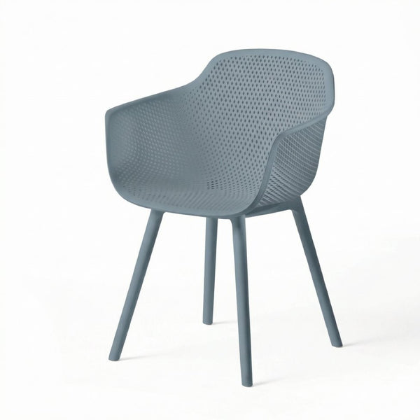 English Elm Lotus Outdoor Dining Chairs Set of 2 Geometric Perforated Weather Resistant Patio N776P417868G
