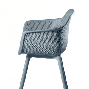 English Elm Lotus Outdoor Dining Chairs Set of 2 Geometric Perforated Weather Resistant Patio N776P417868G