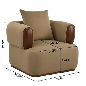 English Elm Bblythe Velvet Accent Arm Chairs Set of 2 Wrap Around Back for Modern Living N776P418607B-2