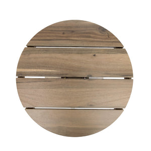 English Elm Acacia Solid Wood Outdoor Round Tripod Side Table for Patio Balcony and Poolside Warm Grey N776P427176E
