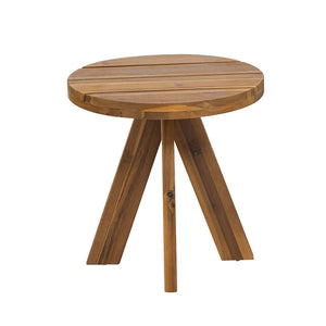 English Elm Acacia Solid Wood Outdoor Round Tripod Side Table for Patio Balcony and Poolside Teak N776P427176T