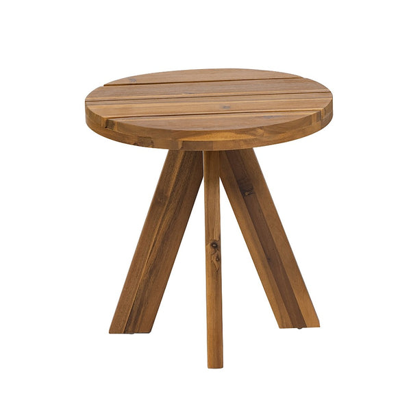 English Elm Acacia Solid Wood Outdoor Round Tripod Side Table for Patio Balcony and Poolside Teak N776P427176T
