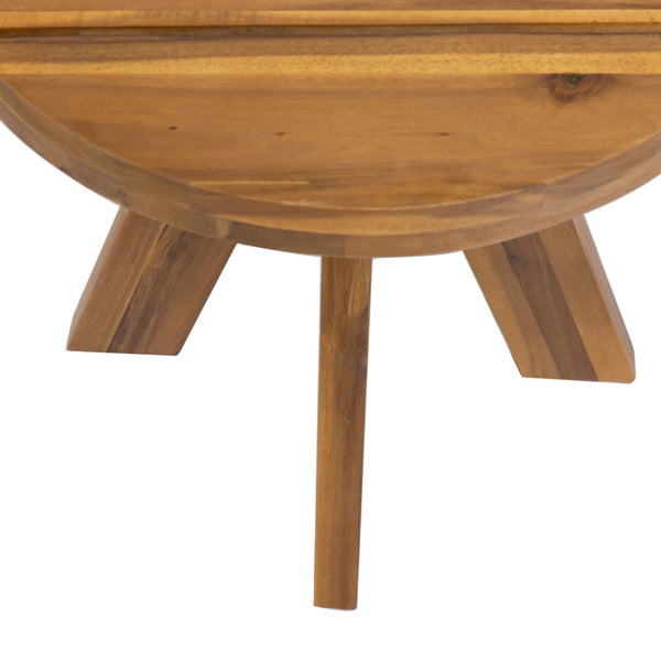 English Elm Acacia Solid Wood Outdoor Round Tripod Side Table for Patio Balcony and Poolside Teak N776P427176T