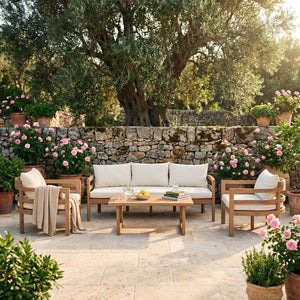 English Elm Alger Outdoor Solid Wood 5 Seat Sofa Set for Patio Deck and Poolside Lounging N776P427882T-2_N776P427881T