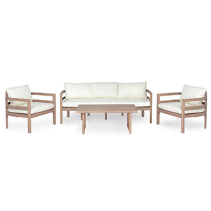 English Elm Alger Outdoor Solid Wood 5 Seat Sofa Set for Patio Deck and Poolside Lounging N776P427882T-2_N776P427881T