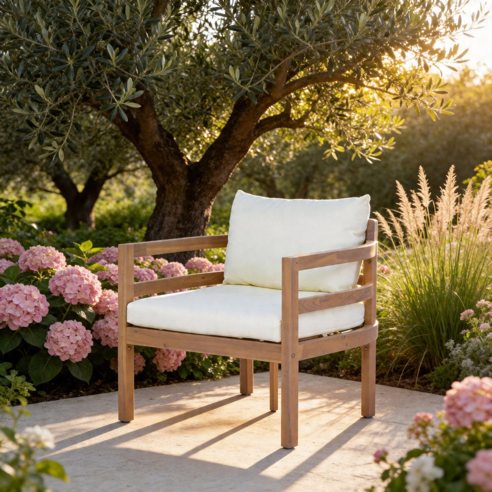 English Elm Alger Outdoor Solid Wood Club Chair with Weather Resistant Finish for Patio Decks N776P427882T