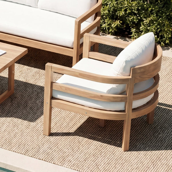 English Elm Alger Outdoor Solid Wood Club Chair with Weather Resistant Finish for Patio Decks N776P427882T
