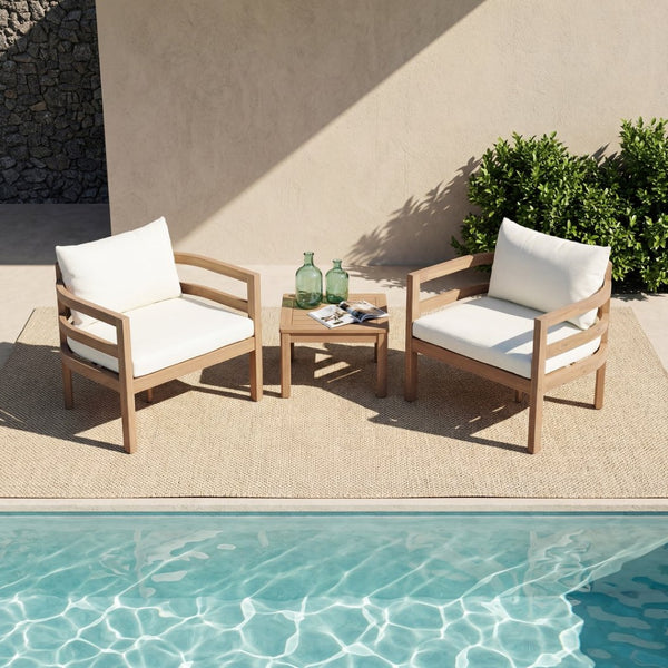 English Elm Alger Outdoor Solid Wood Club Chair with Weather Resistant Finish for Patio Decks N776P427882T