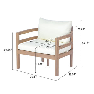 English Elm Alger Outdoor Solid Wood Club Chair with Weather Resistant Finish for Patio Decks N776P427882T