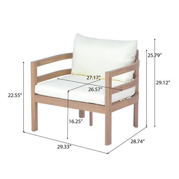 English Elm Alger Outdoor Solid Wood Club Chair with Weather Resistant Finish for Patio Decks N776P427882T
