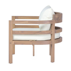 English Elm Alger Outdoor Solid Wood Club Chair with Weather Resistant Finish for Patio Decks N776P427882T