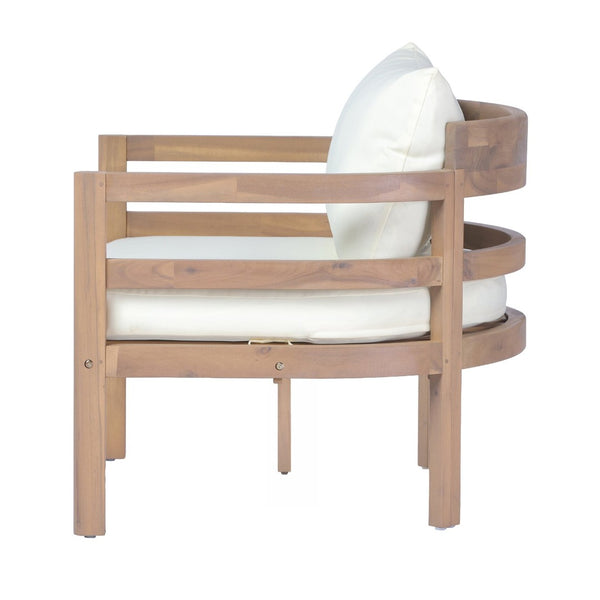 English Elm Alger Outdoor Solid Wood Club Chair with Weather Resistant Finish for Patio Decks N776P427882T