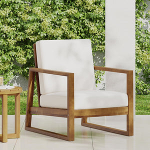 English Elm Belgian Solid Acacia Hardwood Outdoor Club Chair with Open Slat Design for Patio N776P428329B