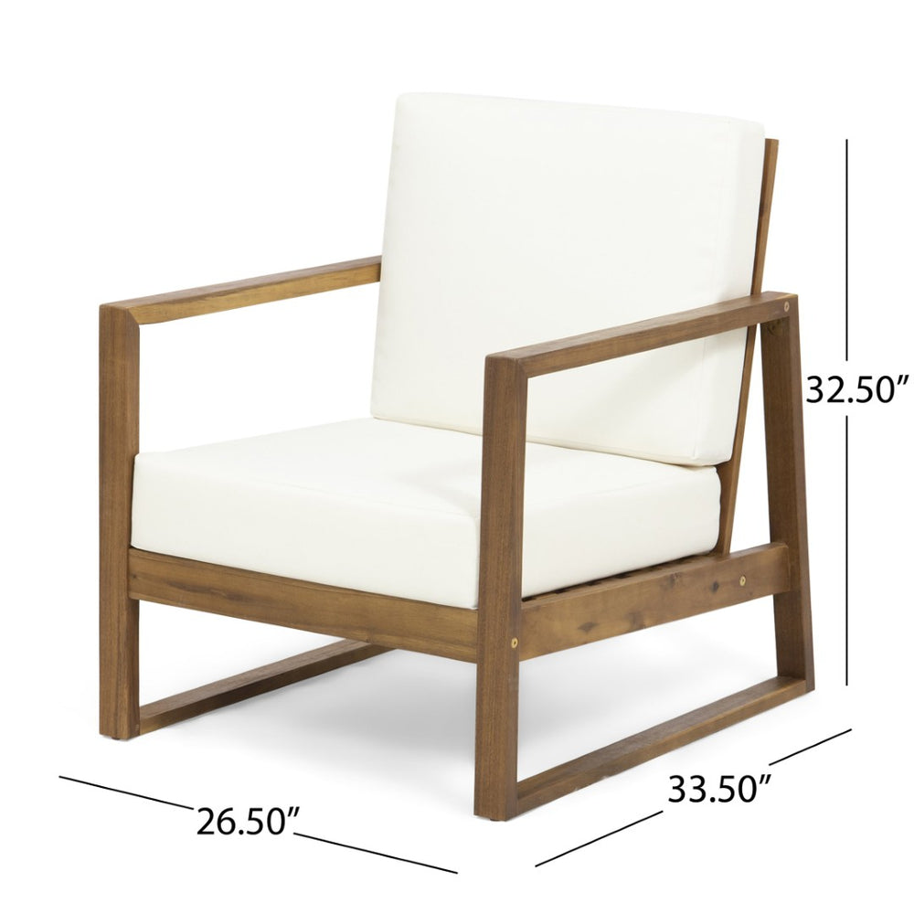 English Elm Belgian Solid Acacia Hardwood Outdoor Club Chair with Open Slat Design for Patio N776P428329B