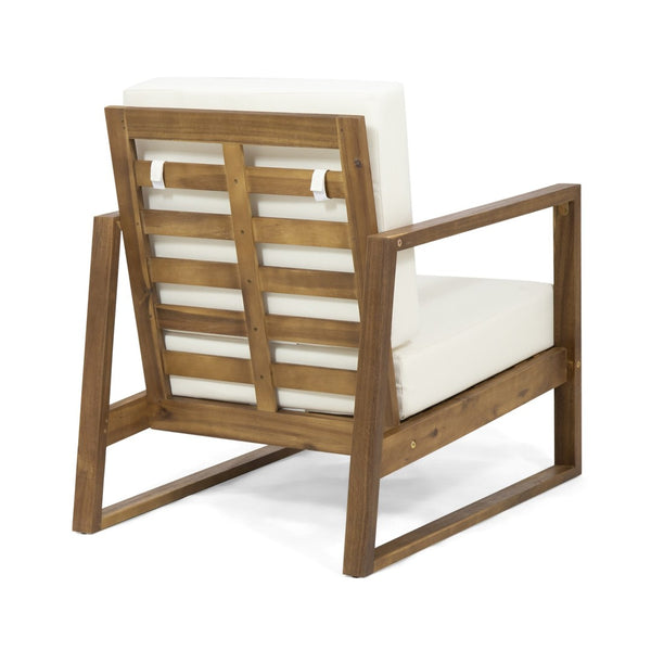 English Elm Belgian Solid Acacia Hardwood Outdoor Club Chair with Open Slat Design for Patio N776P428329B