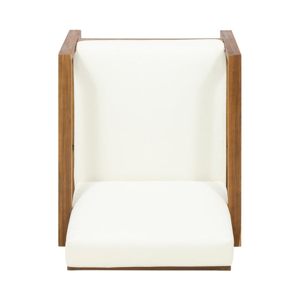 English Elm Belgian Solid Acacia Hardwood Outdoor Club Chair with Open Slat Design for Patio N776P428329B
