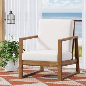 English Elm Belgian Solid Acacia Hardwood Outdoor Club Chair with Open Slat Design for Patio N776P428329B