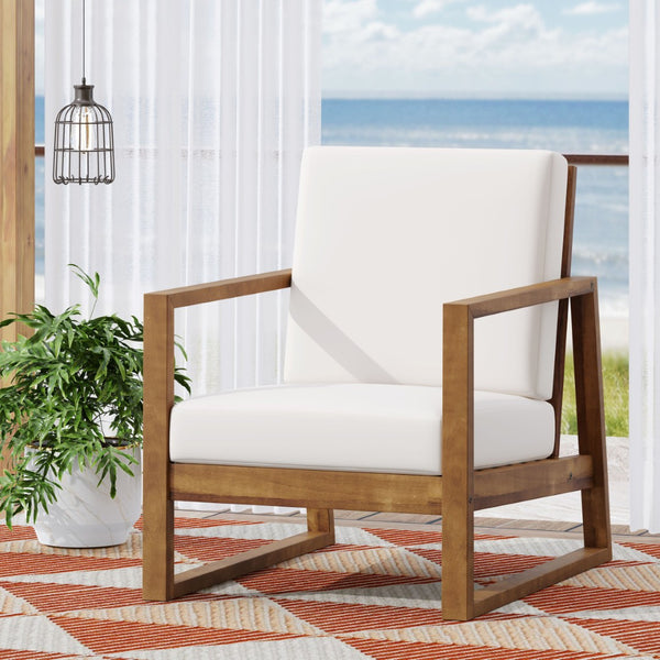 English Elm Belgian Solid Acacia Hardwood Outdoor Club Chair with Open Slat Design for Patio N776P428329B