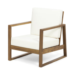 English Elm Belgian Solid Acacia Hardwood Outdoor Club Chair with Open Slat Design for Patio N776P428329B