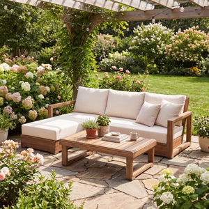 English Elm Outdoor Solid Acacia Hardwood Sofa Set Modern Lounging Patio Seating for Backyard N776P430483B_N776P404822B_69079.00BBGE