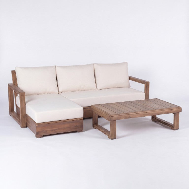English Elm Outdoor Solid Acacia Hardwood Sofa Set Modern Lounging Patio Seating for Backyard N776P430483B_N776P404822B_69079.00BBGE