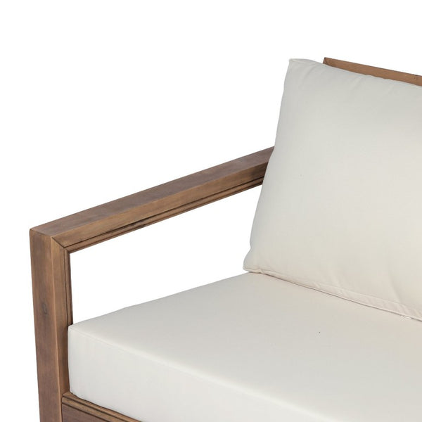 English Elm 2Pcs Westchester Outdoor Swivel Chairs Acacia Wood Frame Plush Cushioned Patio Set N776P430484B-2
