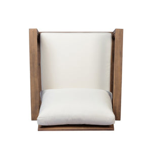 English Elm 2Pcs Westchester Outdoor Swivel Chairs Acacia Wood Frame Plush Cushioned Patio Set N776P430484B-2