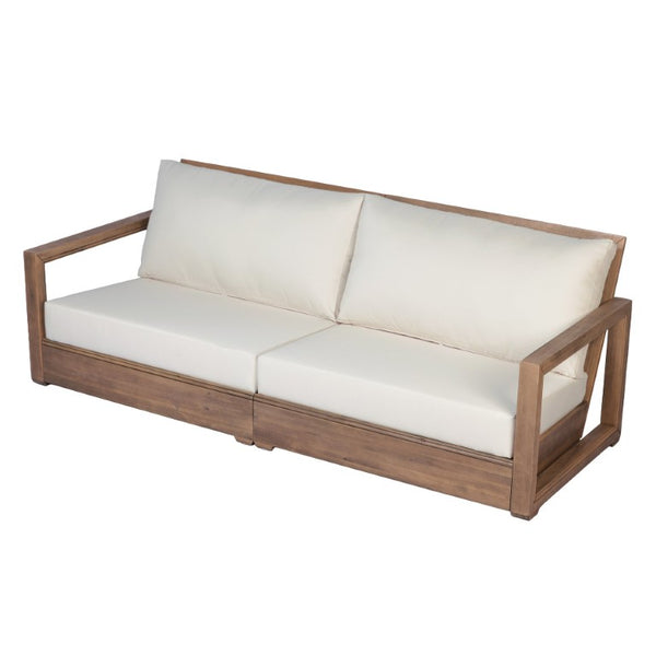 English Elm 3 Piece Westchester Acacia Wood Outdoor Chat Set with Swivel Chairs and Loveseat N776P430484B-2_N776P440227B