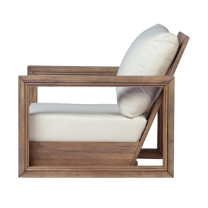 English Elm Westchester Outdoor Swivel Accent Chair Acacia Wood Frame Plush Cushion Patio Seat N776P430484B