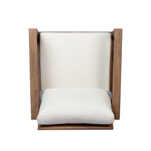 English Elm Westchester Outdoor Swivel Accent Chair Acacia Wood Frame Plush Cushion Patio Seat N776P430484B