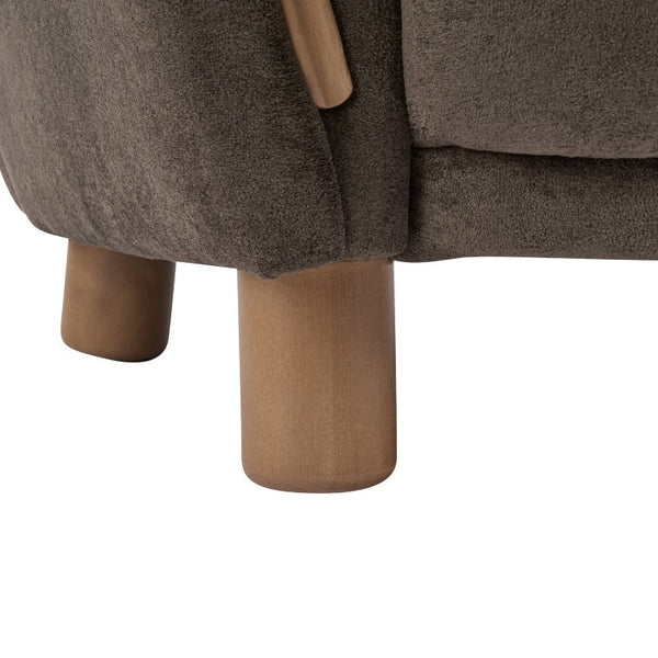 English Elm Cozy Wingback Velvet Accent Chair with Wood Legs for Mid-Century Modern Living Rooms N776P434669D