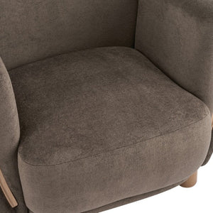 English Elm Cozy Wingback Velvet Accent Chair with Wood Legs for Mid-Century Modern Living Rooms N776P434669D