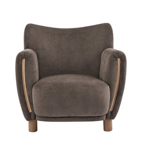 English Elm Cozy Wingback Velvet Accent Chair with Wood Legs for Mid-Century Modern Living Rooms N776P434669D