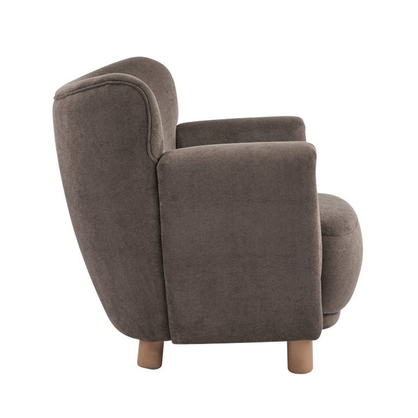 English Elm Cozy Wingback Velvet Accent Chair with Wood Legs for Mid-Century Modern Living Rooms N776P434669D