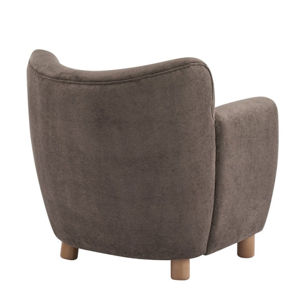 English Elm Cozy Wingback Velvet Accent Chair with Wood Legs for Mid-Century Modern Living Rooms N776P434669D