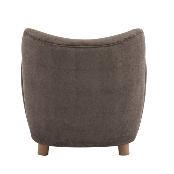 English Elm Cozy Wingback Velvet Accent Chair with Wood Legs for Mid-Century Modern Living Rooms N776P434669D