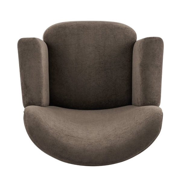 English Elm Cozy Wingback Velvet Accent Chair with Wood Legs for Mid-Century Modern Living Rooms N776P434669D