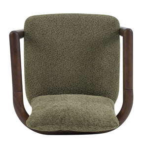 English Elm Bblythe Boucle Accent Chair Solid Rubberwood Frame Textured Fabric for Modern Living Olive Green N776P439725G