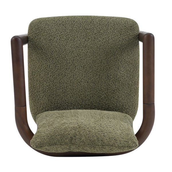 English Elm Bblythe Boucle Accent Chair Solid Rubberwood Frame Textured Fabric for Modern Living Olive Green N776P439725G