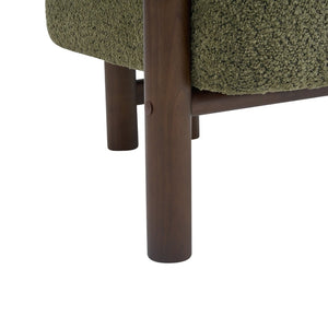 English Elm Bblythe Boucle Accent Chair Solid Rubberwood Frame Textured Fabric for Modern Living Olive Green N776P439725G