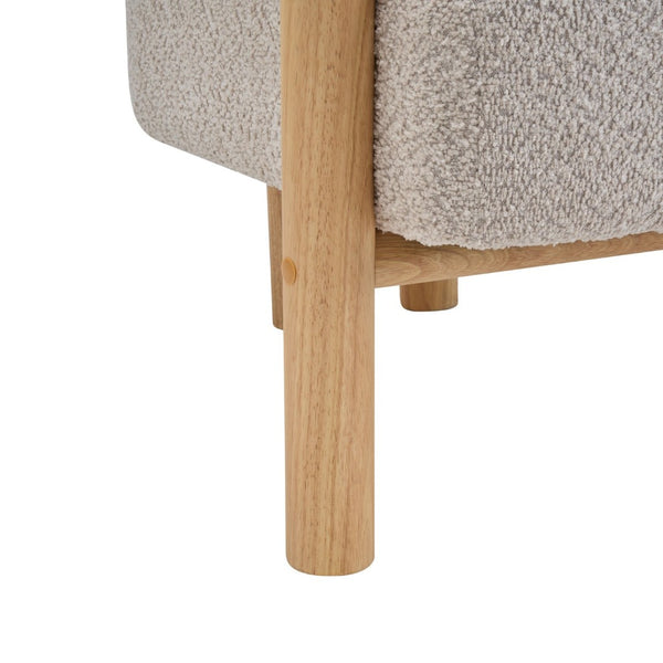 English Elm Bblythe Boucle Accent Chair Solid Rubberwood Frame Textured Fabric for Modern Living Wheat N776P439725L