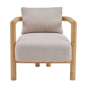 English Elm Bblythe Boucle Accent Chair Solid Rubberwood Frame Textured Fabric for Modern Living Wheat N776P439725L
